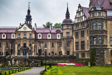 Fototapeta premium Moszna Castle located in a Moszna village, Upper Silesia, Poland