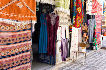 Traditional and Colorful Market in Houmt El Souk in Djerba, Tunisia