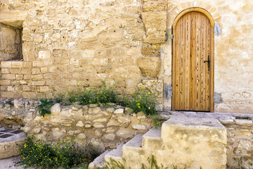 Fototapeta na wymiar Door in the Borj el Kebir Castle in Houmt El Souk in Djerba, Tunisia
