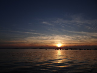 Couché de soleil sur mer