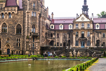 Naklejka premium Moszna Castle located in a Moszna village, Upper Silesia, Poland