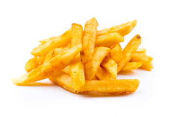 french fries on white background