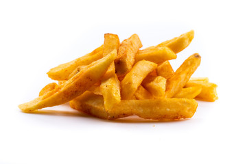 french fries on white background