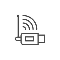 USB router line outline icon
