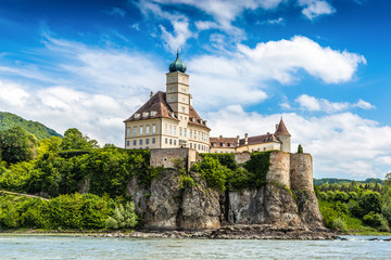 Fototapeta na wymiar Schonbuhel castle, Danube river, Lower Austria