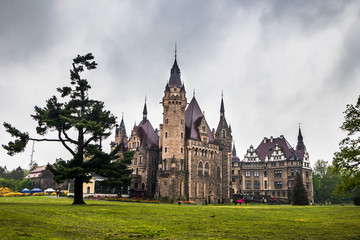 Moszna Castle located in a Moszna village, Upper Silesia, Poland