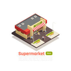 Isometric Store Mall Shopping Center Concept