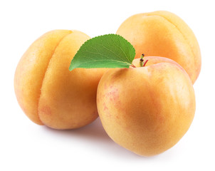 Fototapeta na wymiar Ripe apricots isolated on the white background.