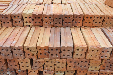 Obraz na płótnie Canvas stack of red bricks