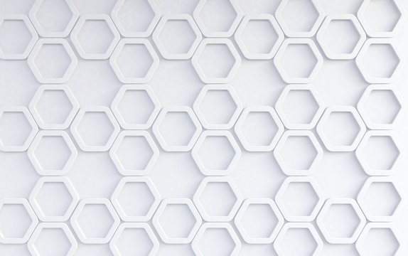 Fondo abstracto de patrón de hexagonos blancos.Concepto de tecnologia  y redes.