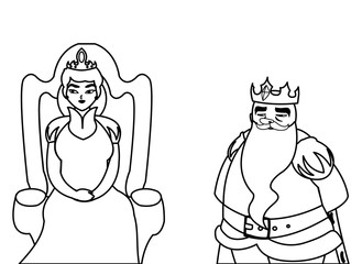 king and queen on throne characters