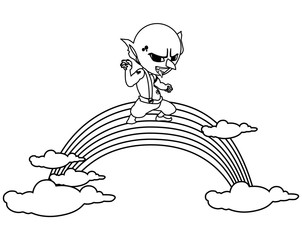 ugly troll with rainbow magic character