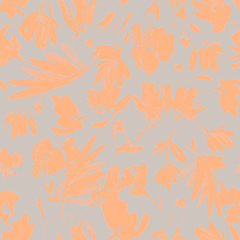 Seamless abstract watercolor floral pattern. Hand drawing ink. Fashionable floral design. Background for textile, paper and other print and web projects.