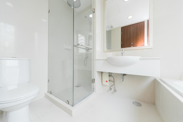 Fototapeta na wymiar Modern bathroom in luxury house 