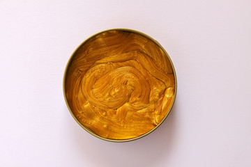 The pasticine texture. Golden mass for kids activity, toys, handmade, anti-stress.