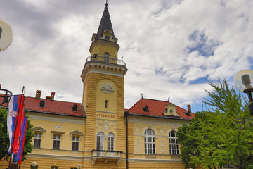 Fototapeta na wymiar Municipality building of Kikinda city in Vojvodina region of Serbia