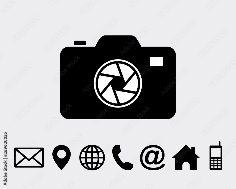 Poster camera icon symbol vector for web