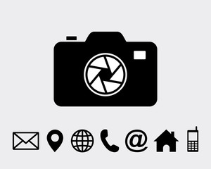 Camera icon symbol vector for web
