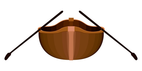 Isolated front view of a rowboat - Vector