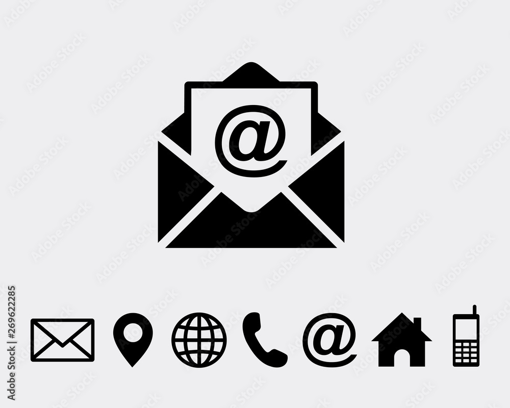 Aufkleber send email notification icon symbol vector foe web