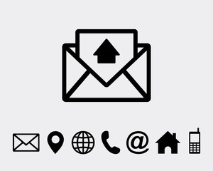 Send email notification icon symbol vector foe web