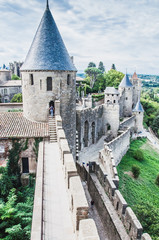 Fototapeta premium Ramparts of the Medieval City of Carcassonne in France