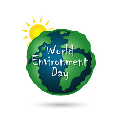 World environment day sign on white background.