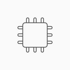 Obraz premium Central Processing Unit icon, CPU vector