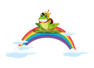 Obraz premium toad prince with rainbow fairytale character