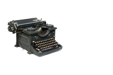 old typewriter on a white background