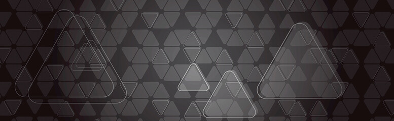 Abstract of technology triangle pattern on gradient black background