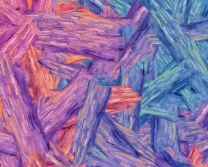 Abstract painting impressionism wall art print example with oil imitation in Vincent Van Gogh style. Artistic contemporary design decor elements. Pop modern abstraction with vibrant bright strokes.