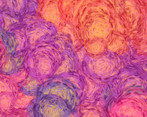 Abstract painting impressionism wall art print example with oil imitation in Vincent Van Gogh style. Artistic contemporary design decor elements. Pop modern abstraction with vibrant bright strokes.