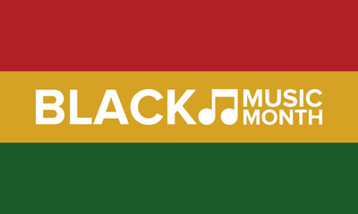 Black Music Month in June. African-American Music Appreciation Month. Celebrated annual in United States. Music concept. Poster, card, banner and background. Vector illustration