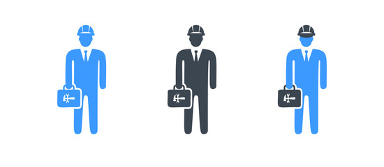 Engineer icon vector - Flat illustration