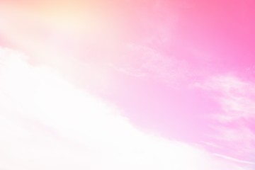 Light soft pink and white sky background. Romantic background, copy space