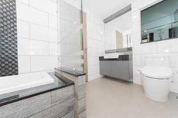 Modern bathroom interior.