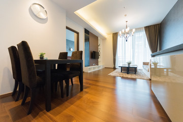 Modern apartment with kitchen and living room combined