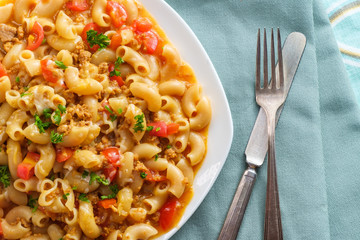 Cheesy Beef Macaroni Pasta