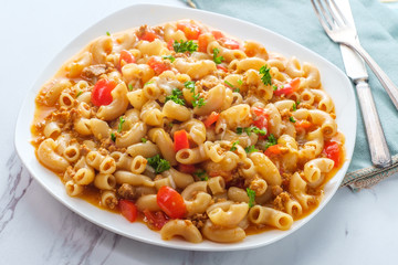 Cheesy Beef Macaroni Pasta