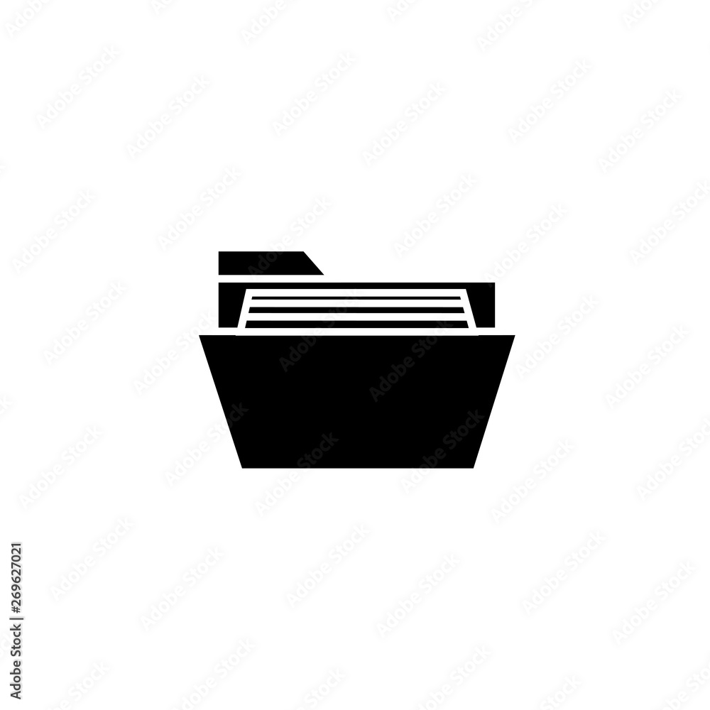 Aufkleber document folder icon with black bonus job pictograph collection. document folder vector illustration