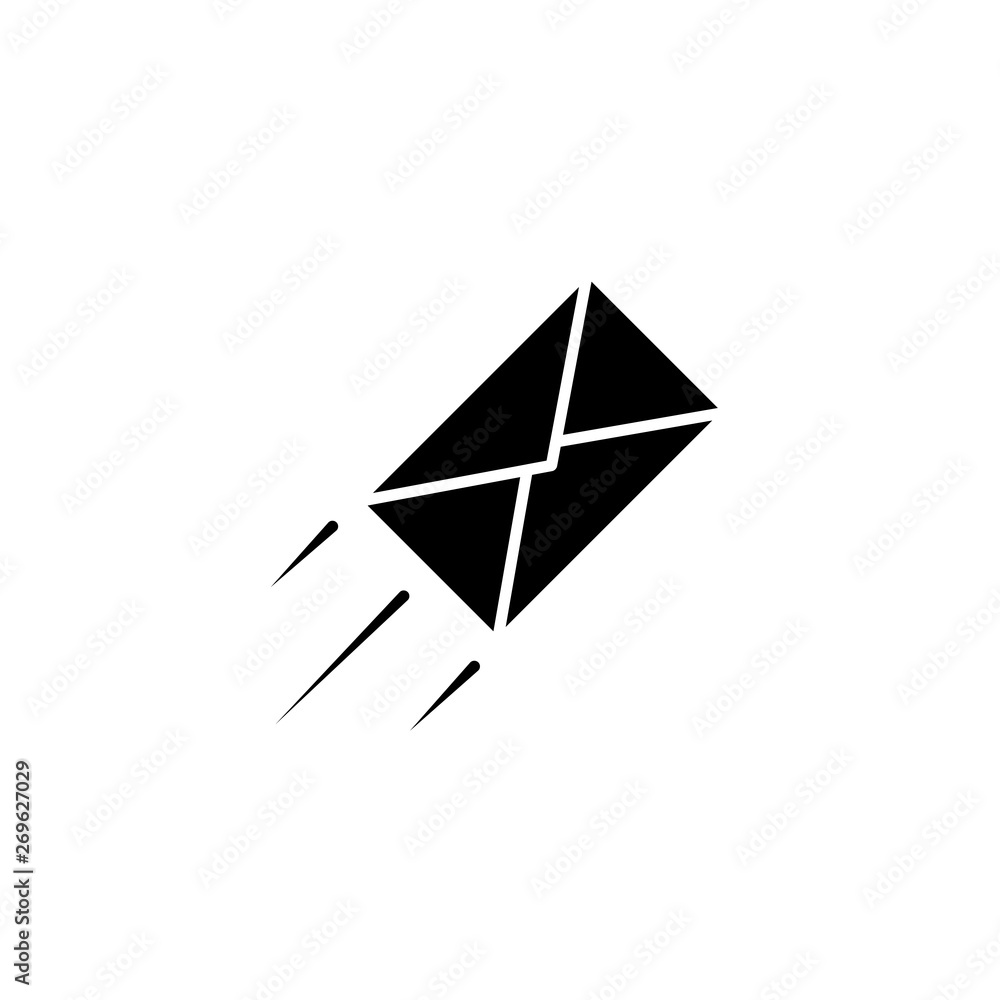 Poster send message linear icon. thin line illustration. email letter contour symbol. vector isolated outli