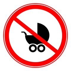 Interdiction : Poussette pour bébé