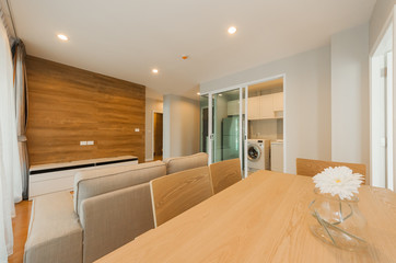 Modern apartment with kitchen and living room combined