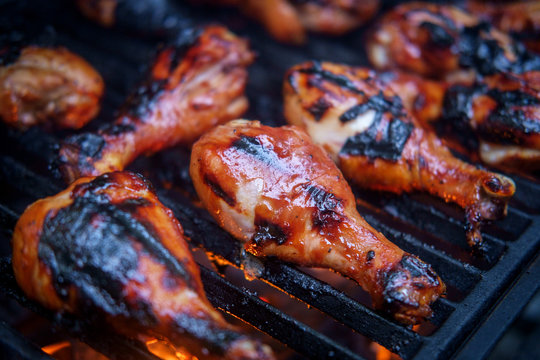 Grilled Barbecue Chicken Drumsticks