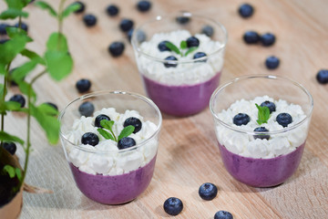 Italian dessert - blueberry panna cotta.