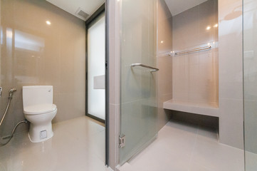 White toilet bowl in the bathroom