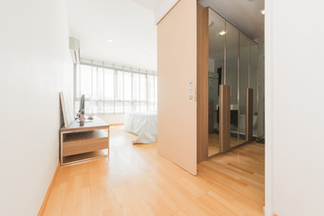 Modern interior design in small apartment.