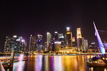 Fototapeta premium 19 March, 2019 - Singapore: Skyscrapers in downtown of Singapore. Center of city with skyscrapers, Singapore