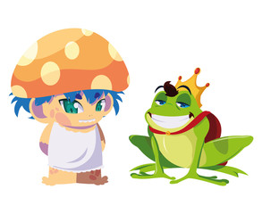 toad prince and fungu elf fairytale character